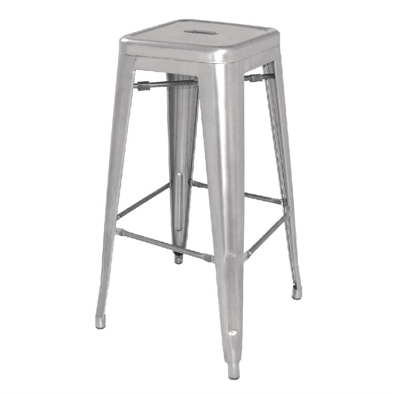 Barhocker Stella aus Stahl in Schwarz Silber und Grau