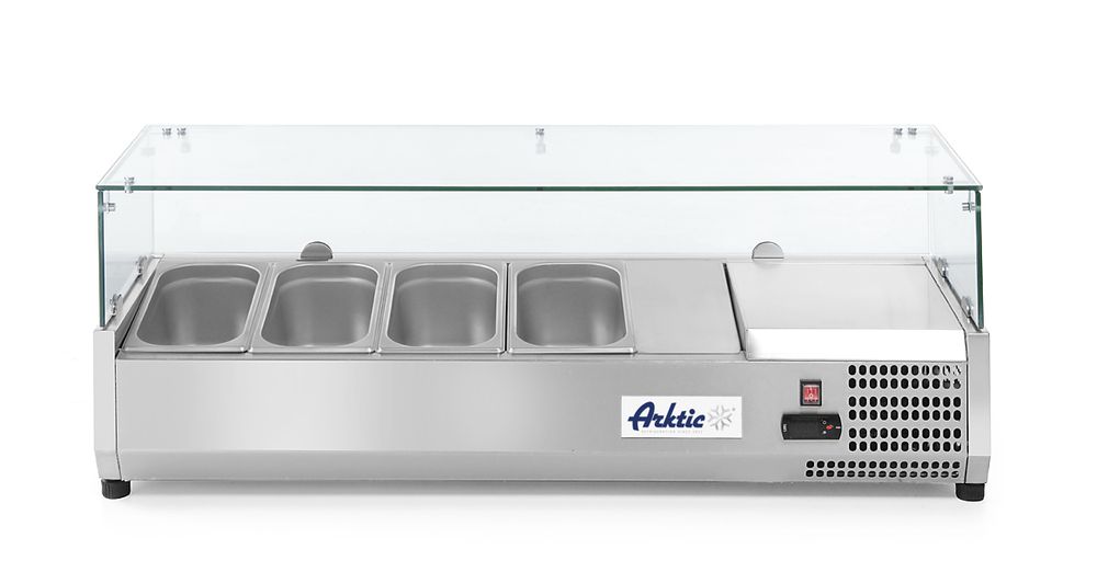 Aufsatz-Kühlvitrine Gastronorm 1/3 Arktic 4x GN 1/3 230V/180W 1208x400x(H)456mm