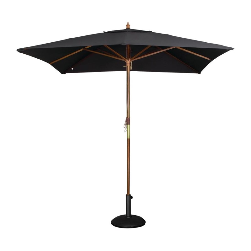 Sonnenschirm Schwarz Quadratisch 2,5m - Flaschenzugsystem Profischirm Gastroschirm