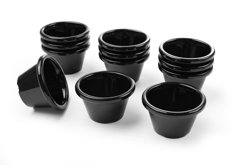 Auflaufförmchen - 12 Stück 50ml Schwarz ⌀60x(H)35mm
