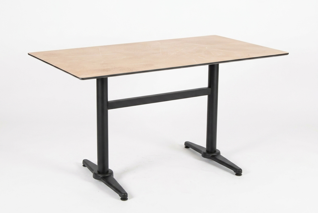 Outdoor Bistro Tisch 120x70cm Compact HPL Marmor Optik Braun - Pescara