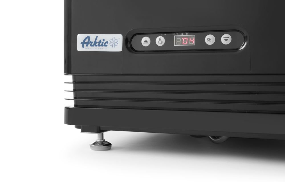 Aufsatz-Kühlvitrine 68 Liter Arktic Schwarz 230V/170W 444x397x(H)875mm-ING11172