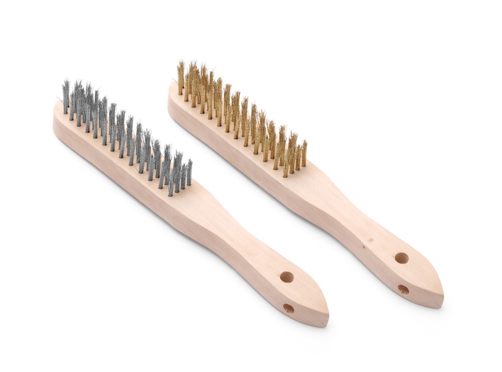Drahtbürsten-Set aus Messing und Edelstahl - 2 Stk.  2 Stk. (L)290mm