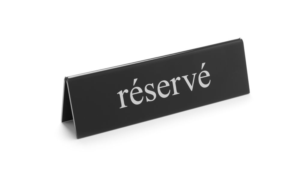 Tischschild Reserviert  réservé 130x30x(H)38mm