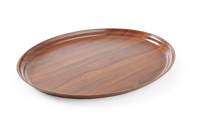 Serviertablett in Holzoptik oval  Mahagoni 200x265mm