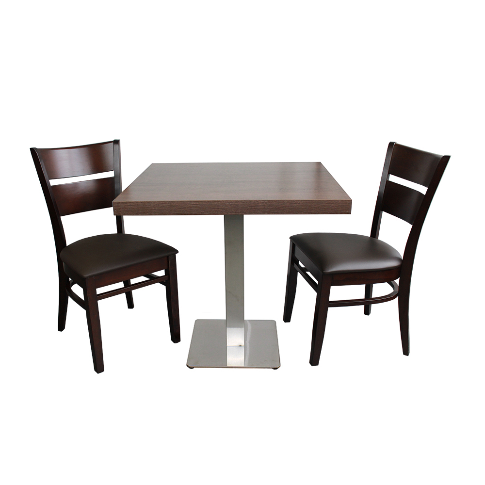 1+2 Restaurant Set Tisch Lyon 50x50x3,6cm Grace Stuhl Bistrostühle Bistrotische