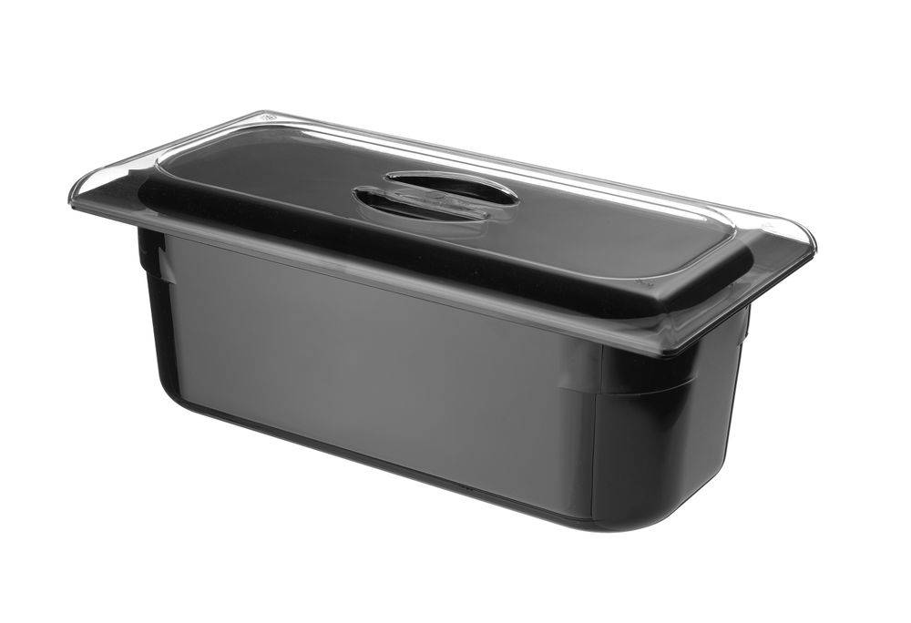 Eiscreme-Behälter Polycarbonat 5L Schwarz 360x165x(H)120mm