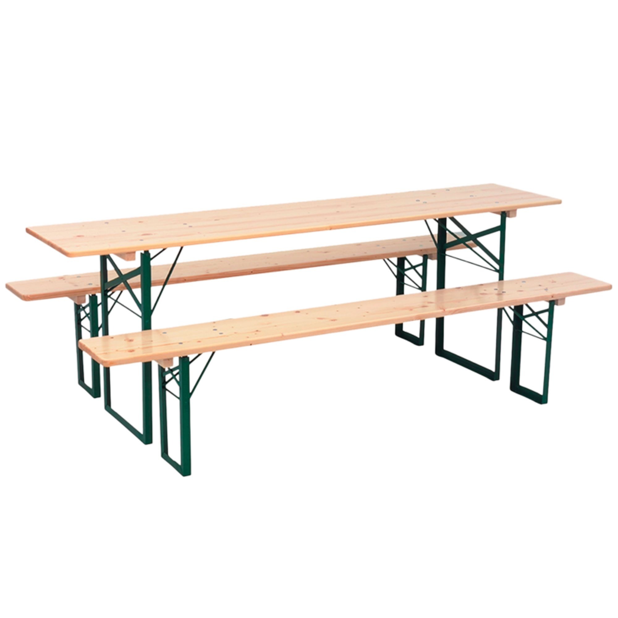 Outdoor Biertisch 220x70x2,5cm Bank 220x27x2,5cm Garnitur Bankett Set