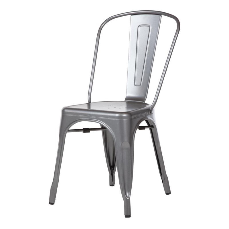 Restaurant Bistro Stuhl Stella aus Stahl in Schwarz Grau Silber