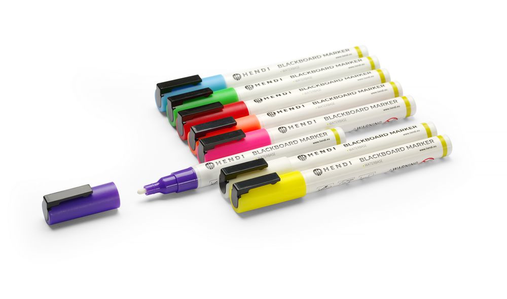 Kreidemarker 3 mm  Marker 1x weiß 1x rot 1x blau 1x grün 1x gelb 1x violett 1x orange und 1x pink