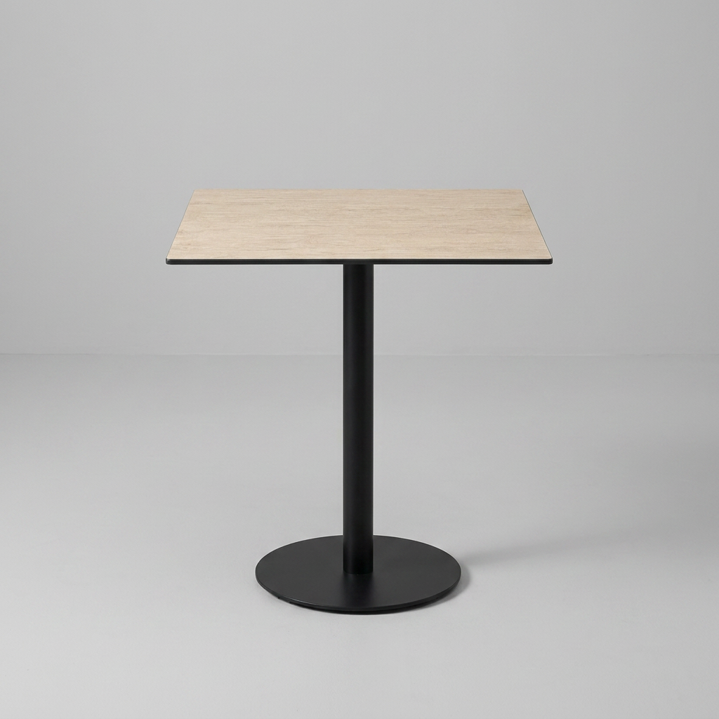 Dış Mekan Bistro Masası 70x70 cm Kompakt HPL Taş Görünümlü Kahverengi - Pescara