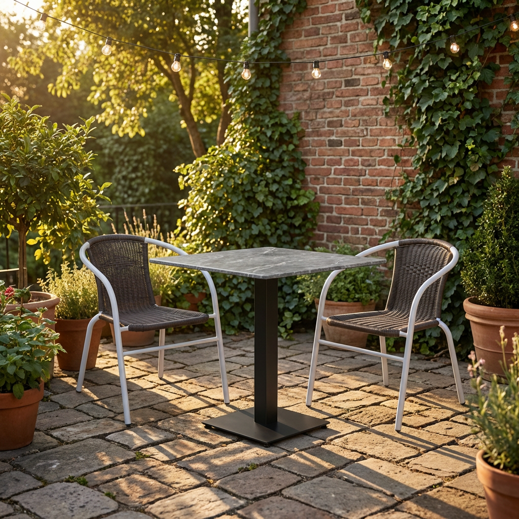 Polyrattan Stuhl Mardin Grau Outdoor