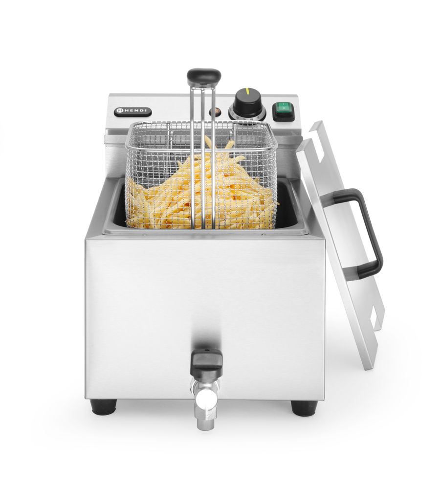 Profi Line Fritteuse mit Ablasshahn  8 l    Profi Line  8L  Grau  230V/3500W  305x515x(H)354mm-ING11551