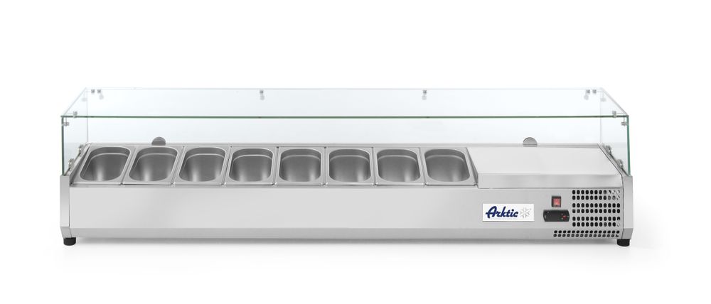 Aufsatz-Kühlvitrine Gastronorm 1/4 Arktic 8x GN 1/4 230V/180W 1805x335x(H)460mm