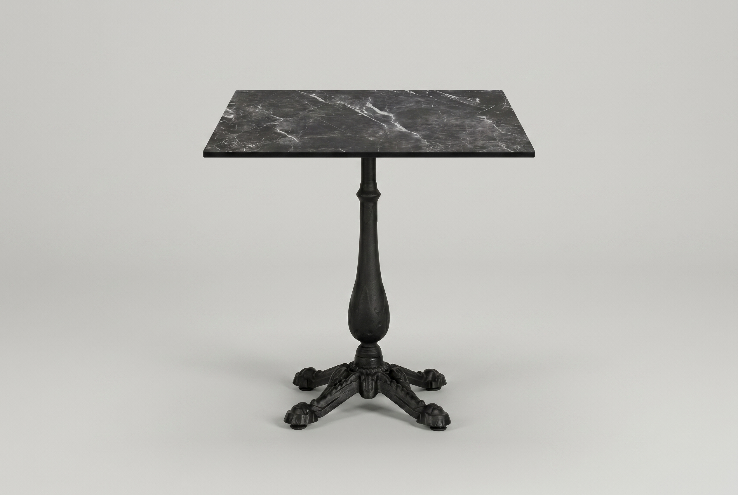 Dış Mekan Bistro Masası 70x70 cm Kompakt HPL Mermer Görünümlü Onyx Siyah Retro - Pescara