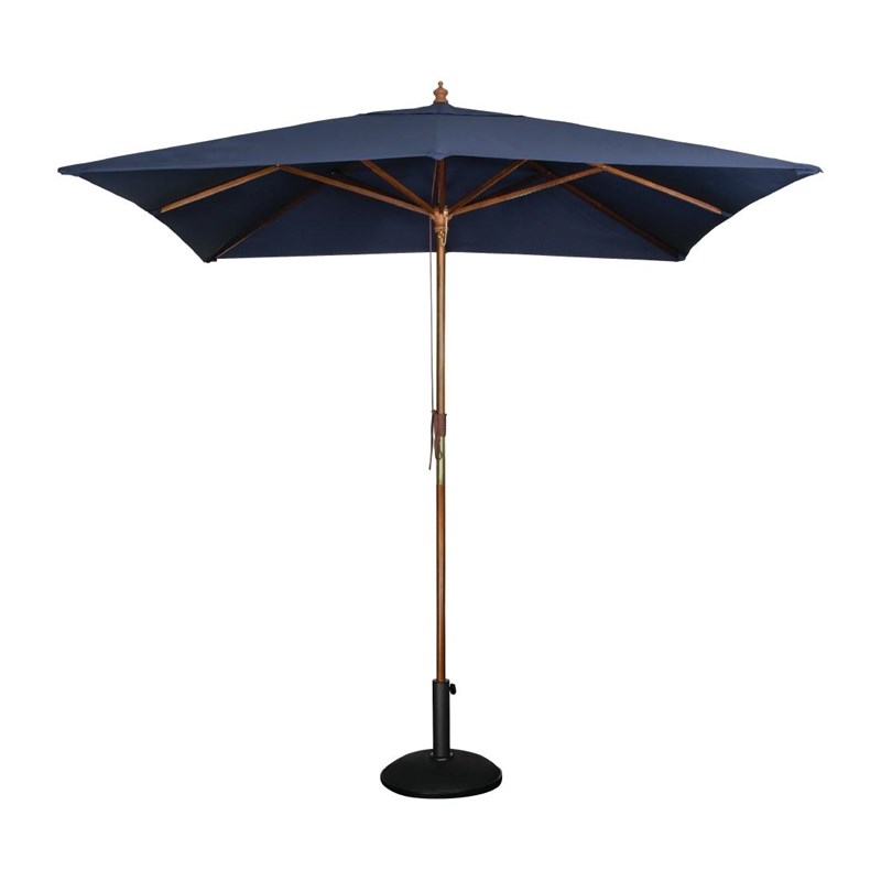 Sonnenschirm Blau Quadratisch 2,5m - Flaschenzugsystem Profischirm Gastroschirm