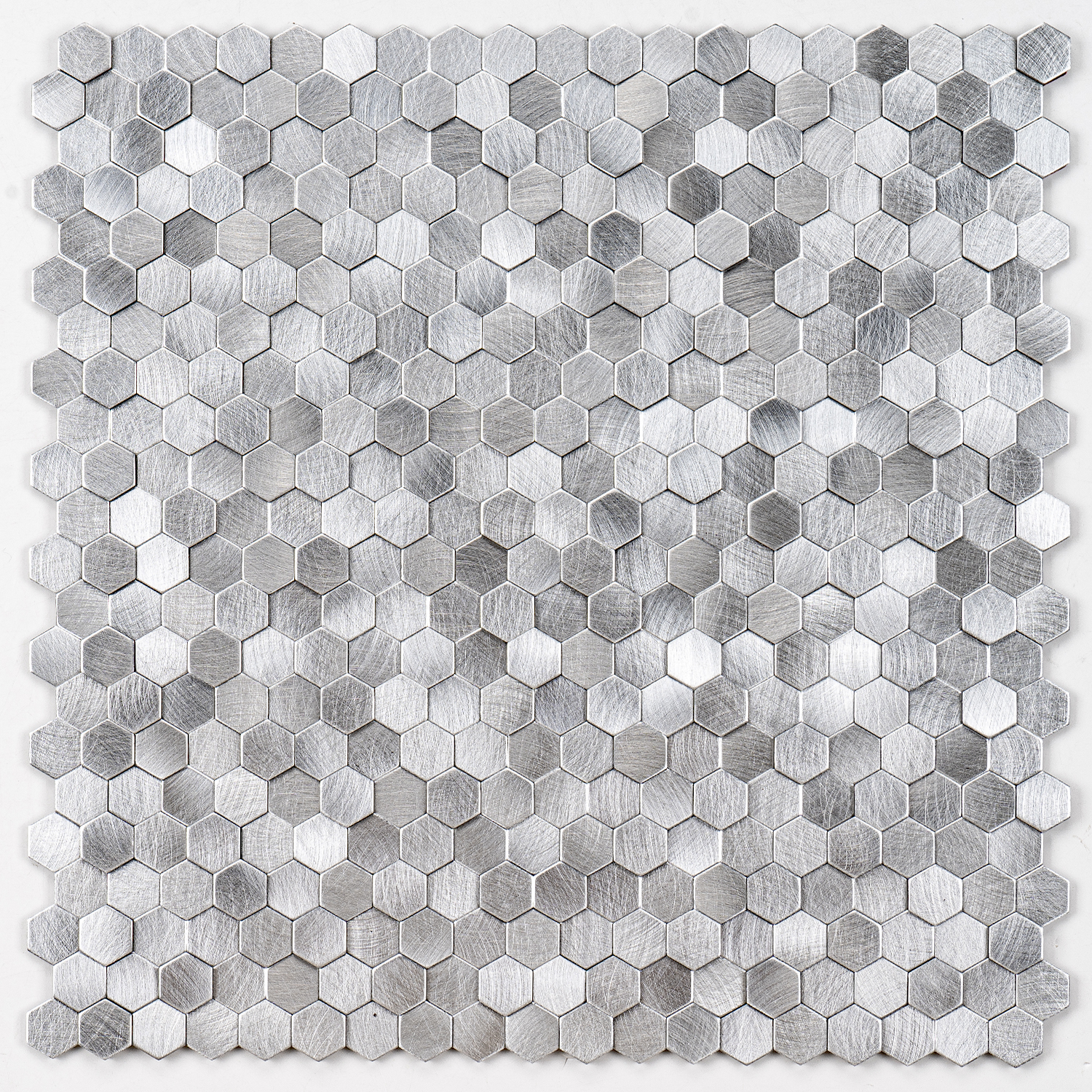 Mosaikfliesen Edelstahl Toulouse 15x15x4mm Silber 3D Gebürstet