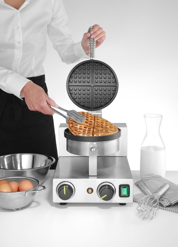 Waffeleisen rund 19cm Durchmesser 230V/1000W 25x49,1x(H)28,5cm