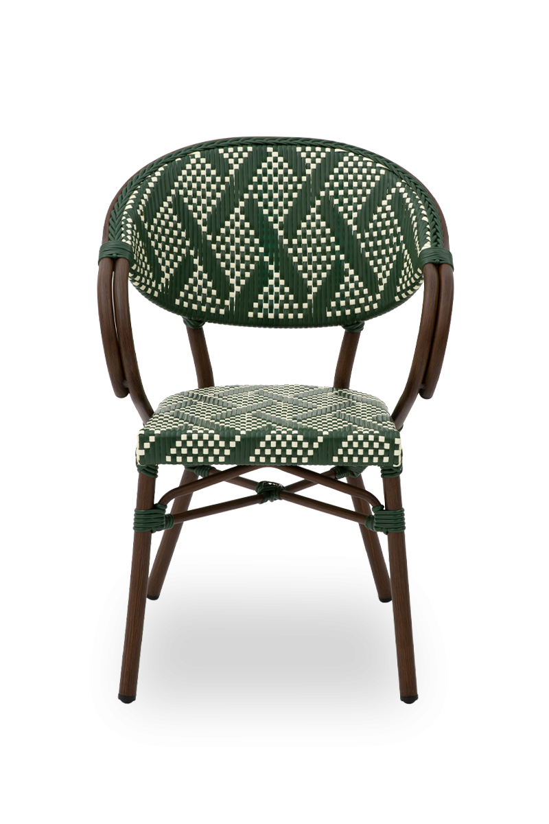 Stuhl Udine in Farbe Grün aus Technorattan Outdoor-ING10890