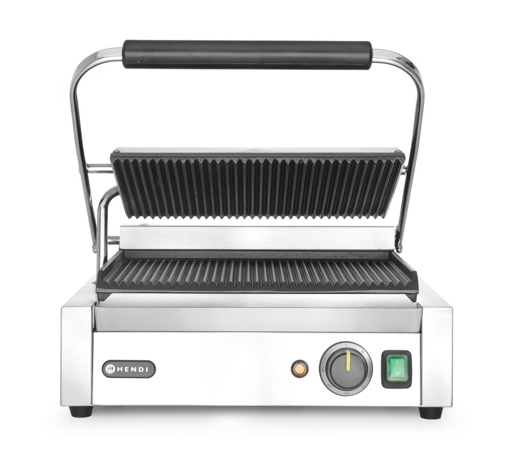 Kontaktgrill - Panini    oben und unten gerillt  230V/2200W  432x396x(H)214mm-ING11612