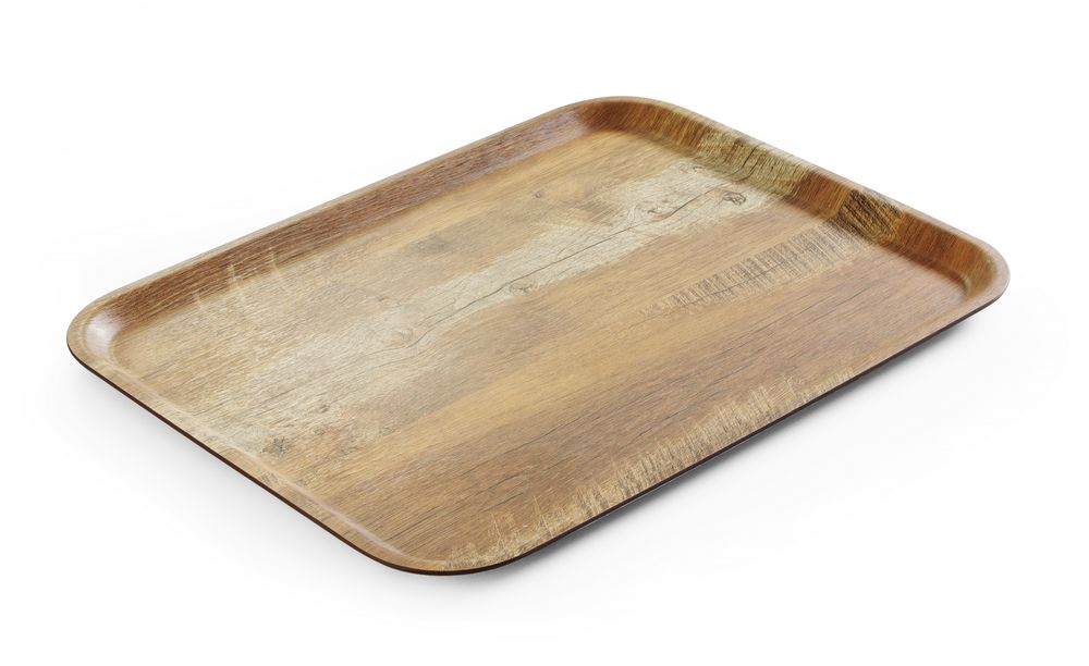 Serviertablett aus Melamin mit Holzoptik   Holz 330x430mm