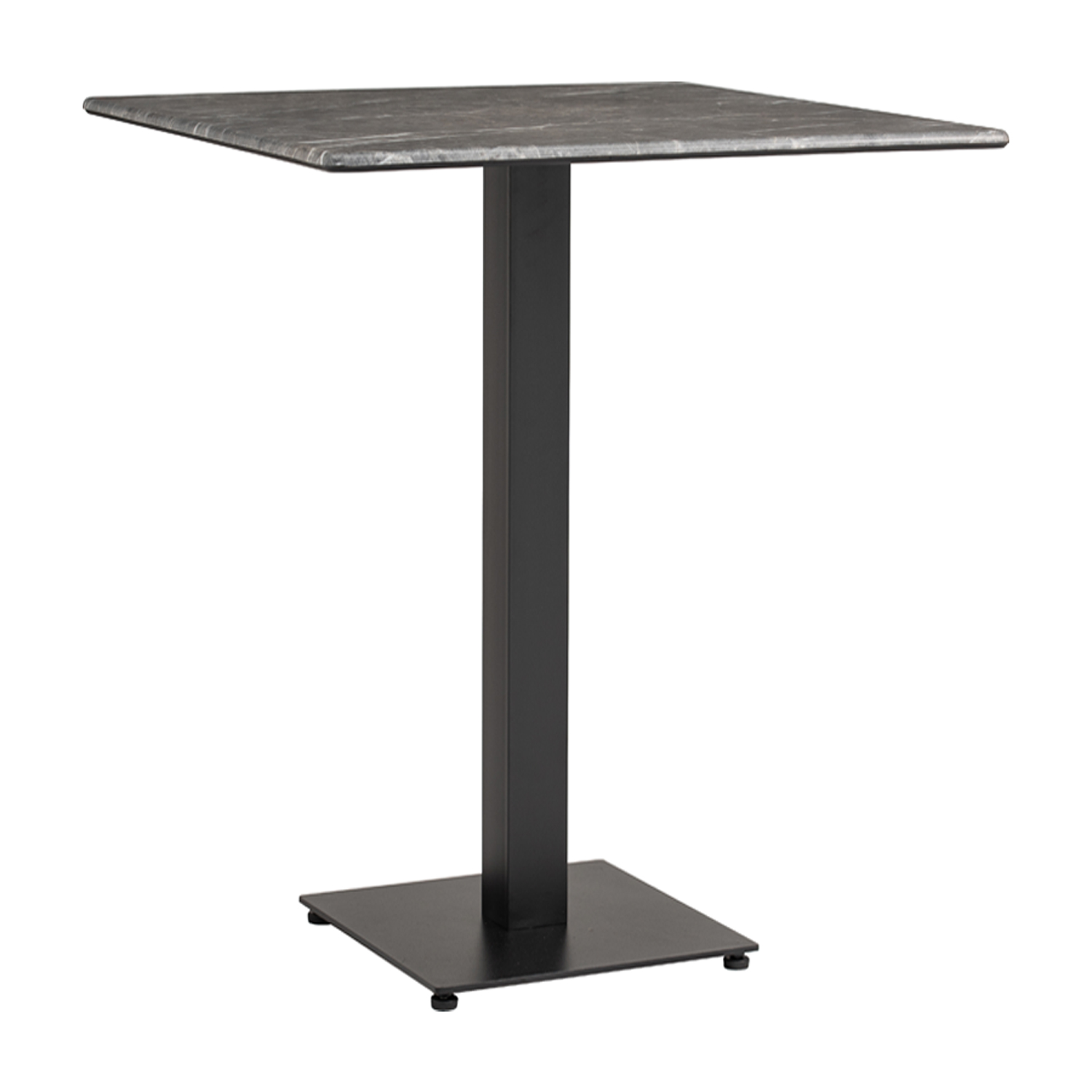 Outdoor Stehtisch 60x60cm Compact HPL Grau Marmor Optik - Catania