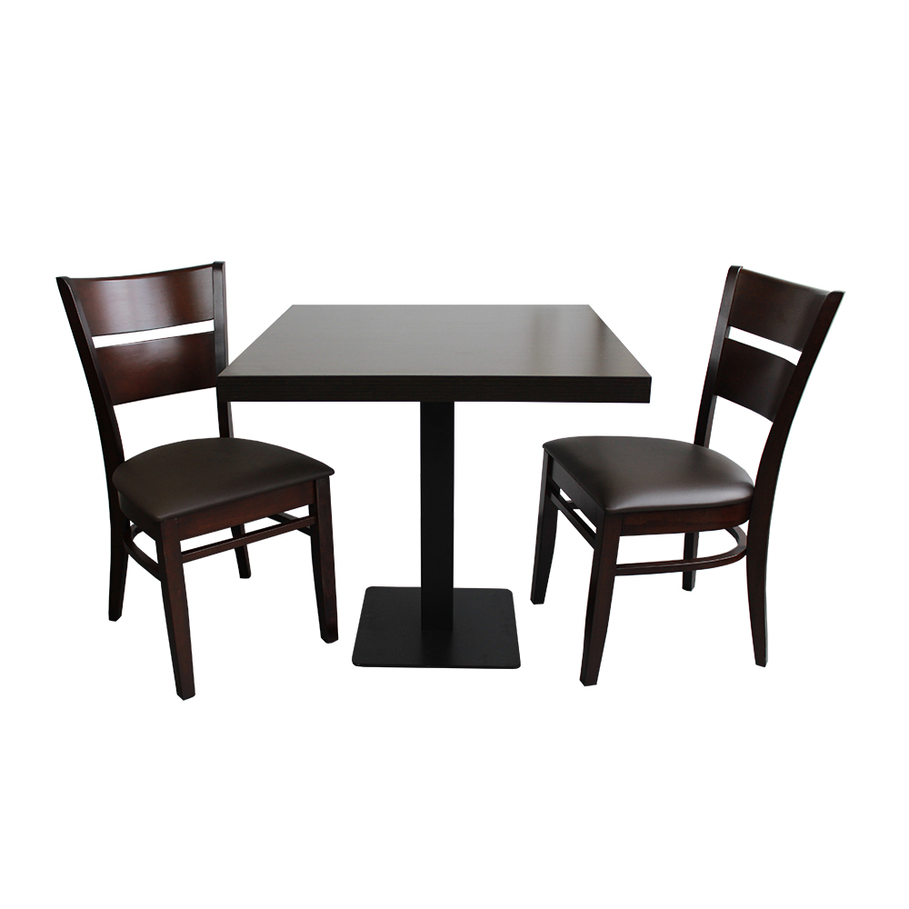 1+2 Restaurant Set 70x70x5cm Grace Hotel Bistro Tischbein Stühle Gastronomie Möbel