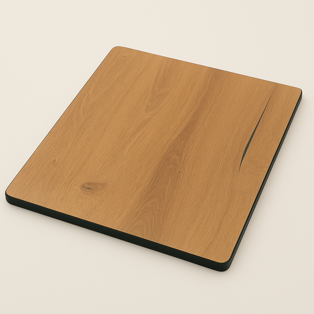 Outdoor Tischplatte 60x60cm Madeira Holzoptik Braun HPL