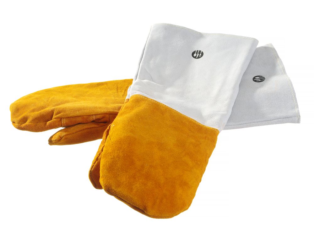 Leder-Grillhandschuhe hitzebeständig – 2 Stück    2 Stk.  (L)460mm-ING11712