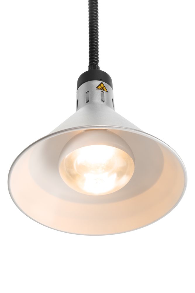 Höhenverstellbare Wärmelampe  konisch    Silber  230V/250W  ø275x(H)250mm