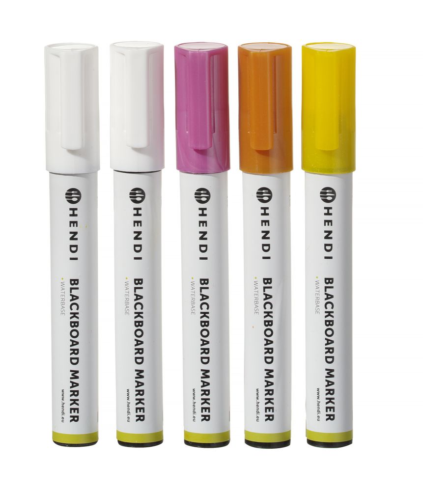 Kreidemarker 6 mm  2x weiß 1x rosa 1x gelb 1x bronze 5 Stk