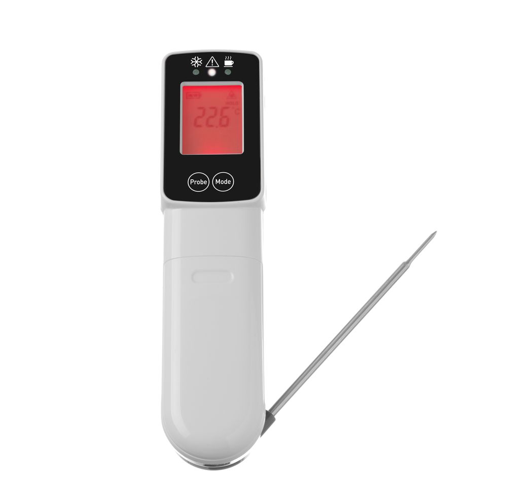 Infrarot-Thermometer mit Sonde 39x53x(H)158mm-ING12314