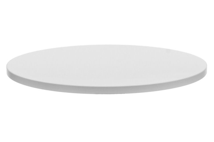 Bistro Tischplatte Rund D80 x 3,6cm Weiss kratzfest mit ABS Schutzkante