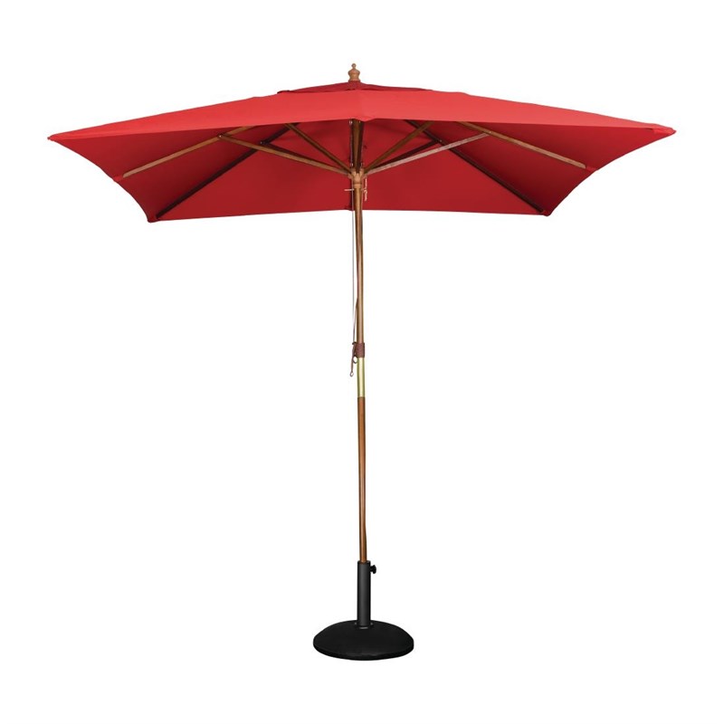 Sonnenschirm Rot Quadratisch 2,5m - Flaschenzugsystem Profischirm Gastroschirm