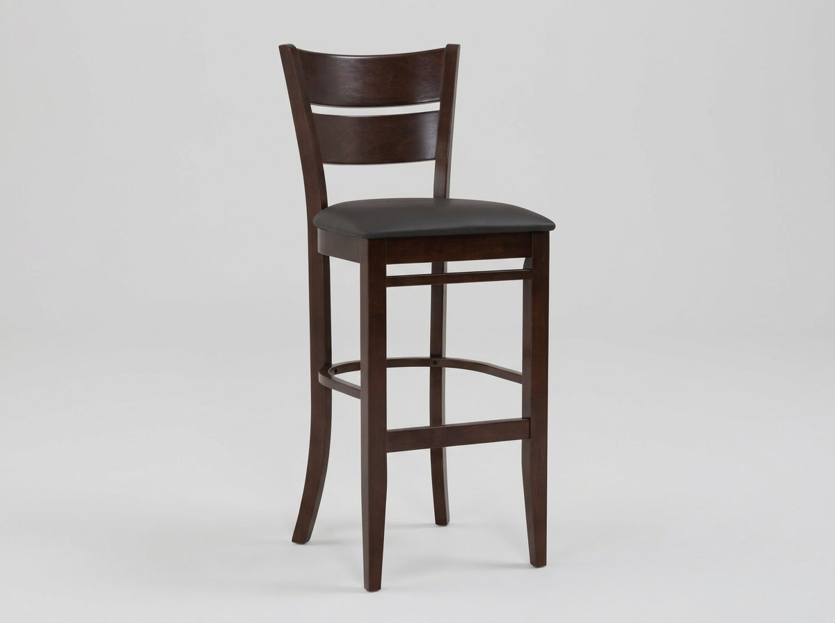 Barhocker Vollholz Kunstleder Dunkelbraun Grace