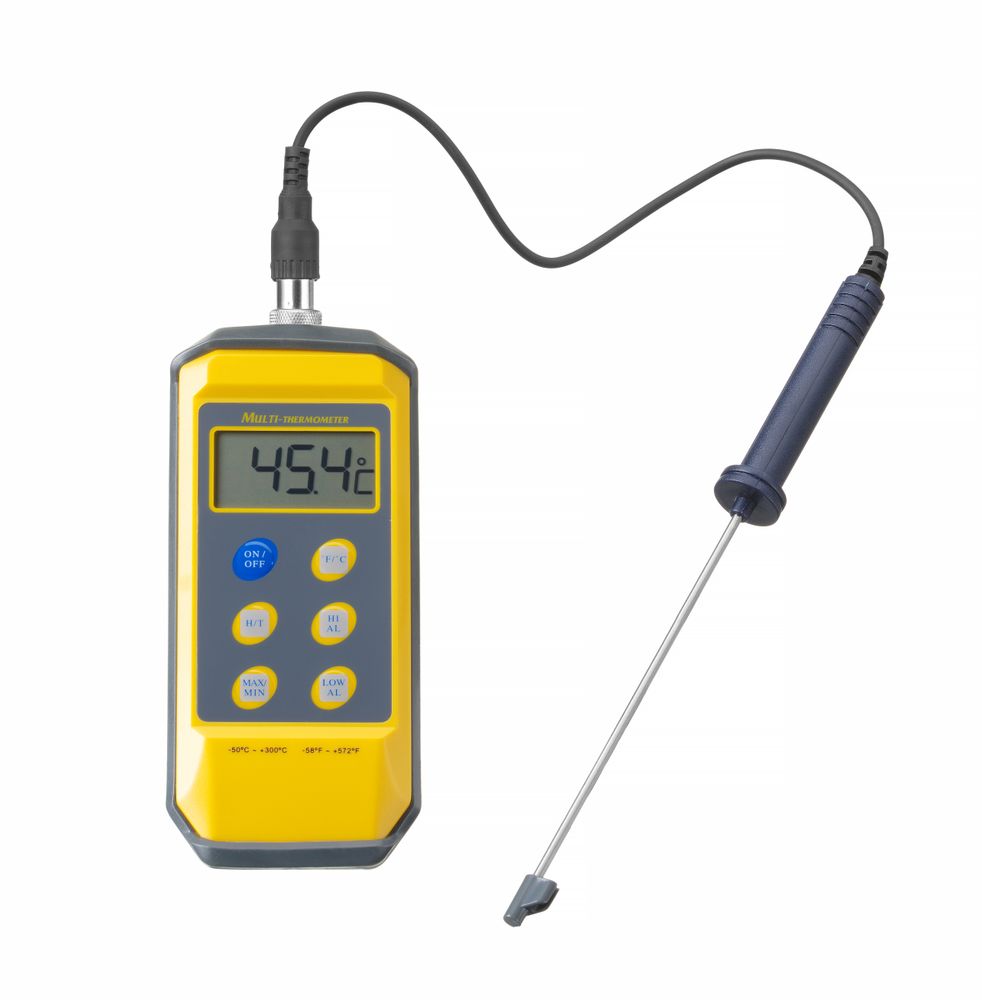 Thermometer mit Digitalanzeige und Stiftsonde 195x85x(H)45mm