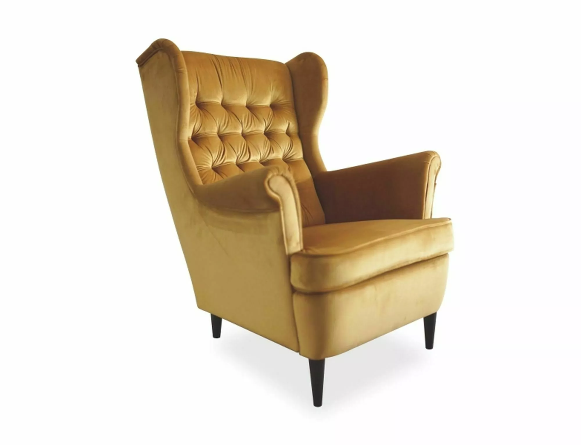 Lounge Ohrensessel Neapel Samtstoff Gold