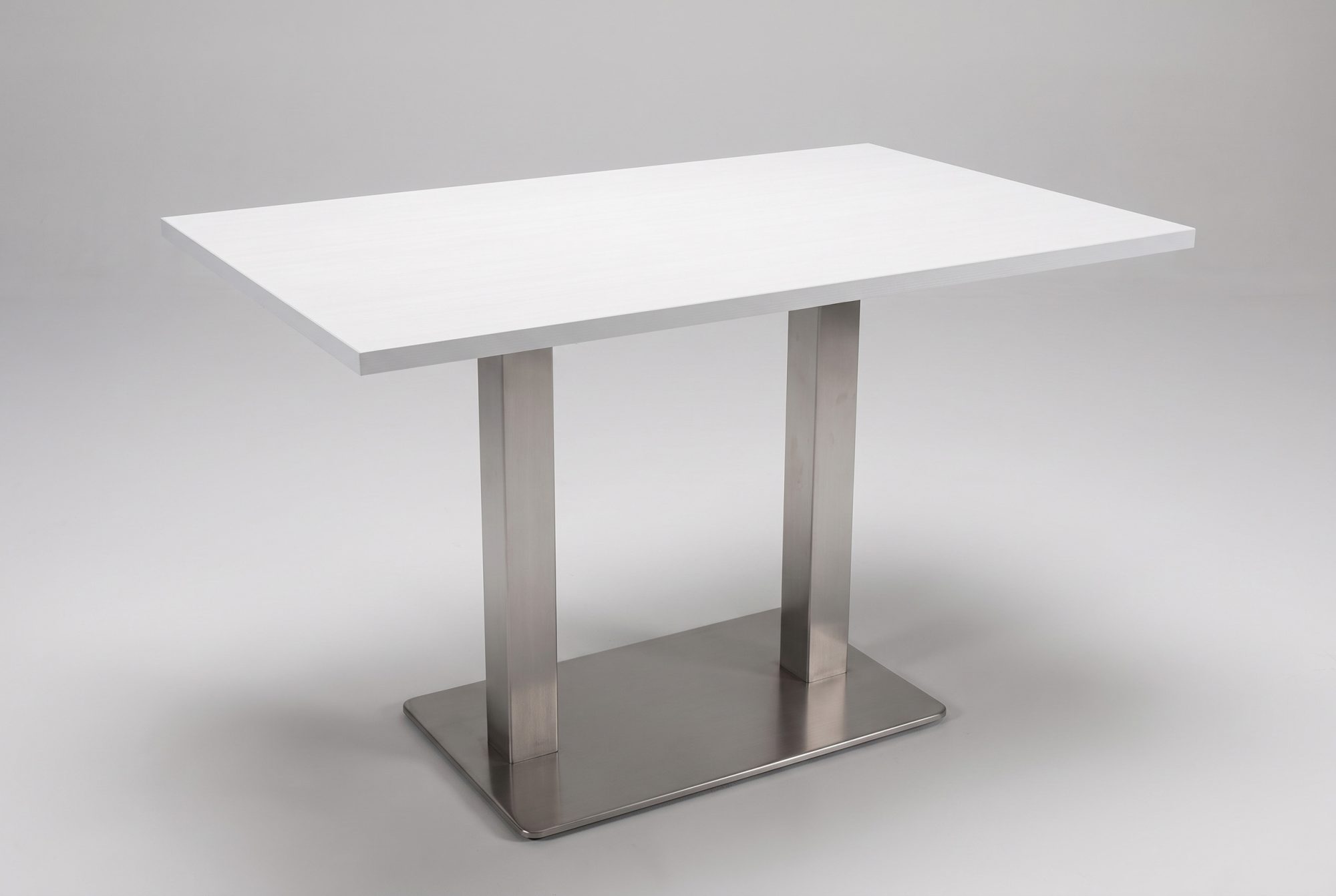 Restaurant Bistro Tisch Bergamo 100x80cm Holzoptik Weiss
